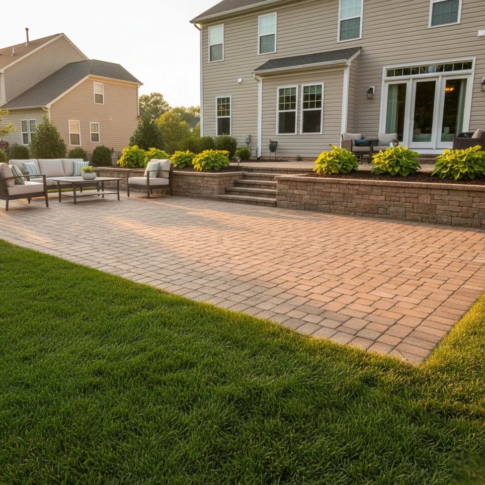Paver patio and retaining wall installation in Charlotte NC